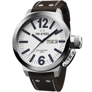 TW STEEL XL Ceo Collection Brown Leather Strap