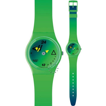 SWATCH Fluo Green Rubber Strap