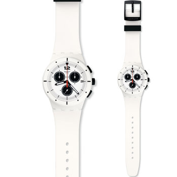 SWATCH Power Tracking Chrono Why Again White Rubber Strap