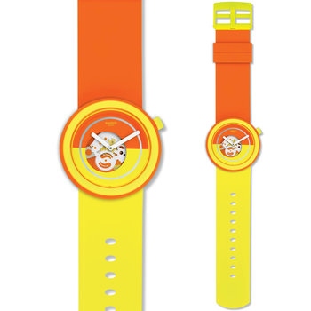 SWATCH Pop Collection POPover Orange and Yellow Rubber Strap