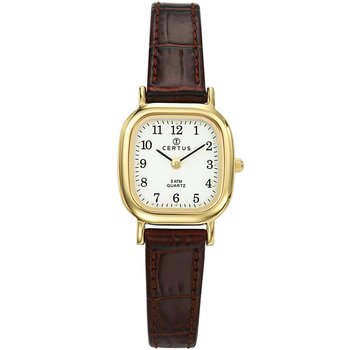 CERTUS Classic Women Gold Brown Leather Strap