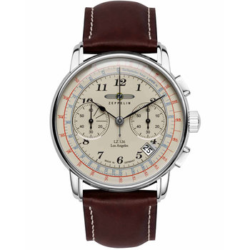 ZEPPELIN LZ 126 Los Angeles Chronograph Brown Leather Strap