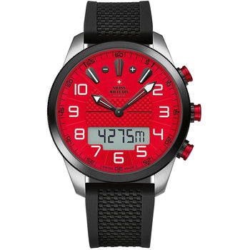 SWISS MILITARY by CHRONO Gents Dual Time Chronograph Black Rubber Strap
