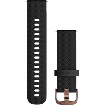 GARMIN Quick Release 20mm Black/Rose Gold Silicone Replacement Strap