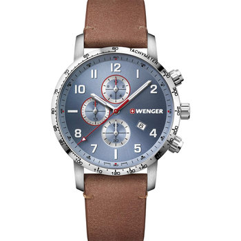 WENGER Attitude Chronograph Brown Leather Strap