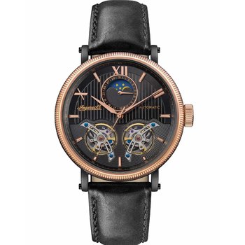 INGERSOLL Hollywood Automatic Black Leather Strap