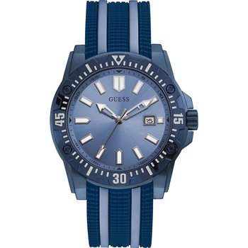 GUESS Mens Blue Silicone Strap