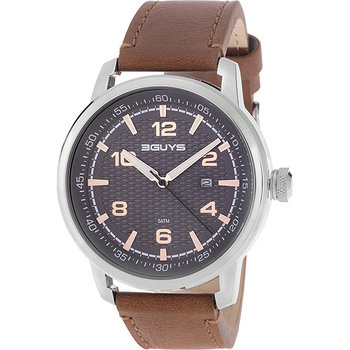 3GUYS Mens Brown Leather Strap