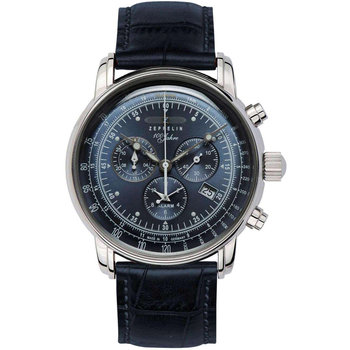 ZEPPELIN 100 Years Chronograph Blue Leather Strap