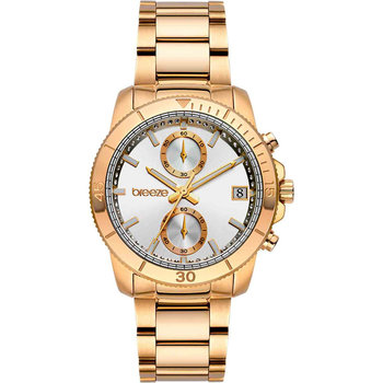 BREEZE Sparkly Crystals Chronograph Rose Gold Stainless Steel Bracelet