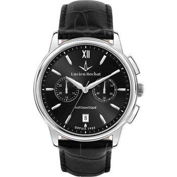 LUCIEN ROCHAT Iconic Automatic Chronograph Black Leather Strap