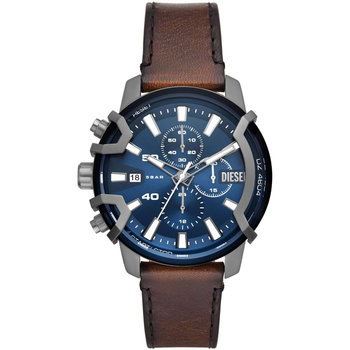 DIESEL Griffed Chronograph Brown Leather Strap