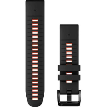GARMIN QuickFit 22mm Black/Flame Red Silicone Band