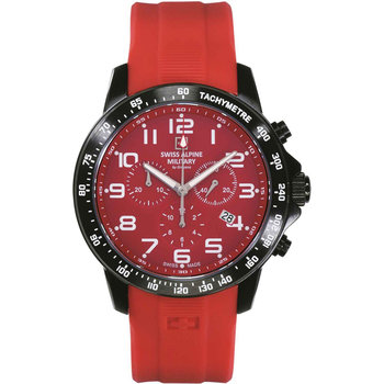 SWISS ALPINE MILITARY Ranger Chronograph Red Silicone Strap