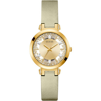 GUESS Crystal Clear Crystals Gold Leather Strap