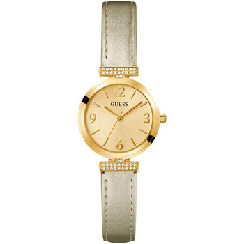 GUESS Array Crystals Gold Leather Strap