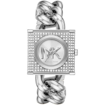 MICHAEL KORS Chain Lock Crystals Silver Stainless Steel Bracelet