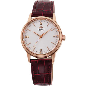 ORIENT Contemporary Crystals Automatic Brown Leather Strap
