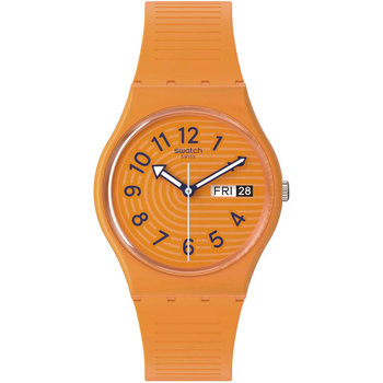 SWATCH Essentials Trendy Lines In Sienna Orange Silicone Strap