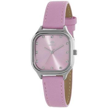 MAREA Crystals Pink Leather Strap