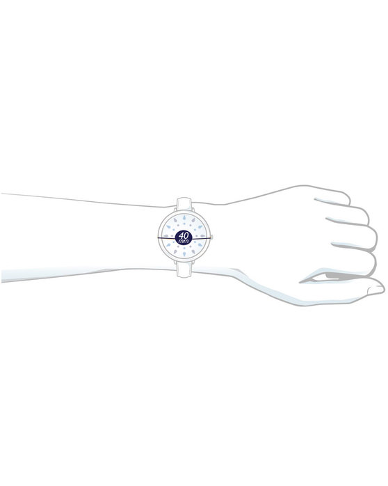 SWATCH Voile Blanche White and Blue Rubber Strap
