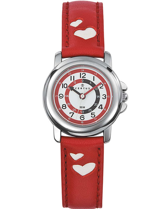 CERTUS Classic Kids Red Leather Strap