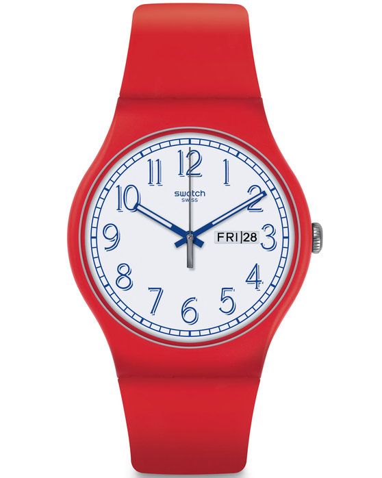SWATCH Red Me Up Red Silicone Strap