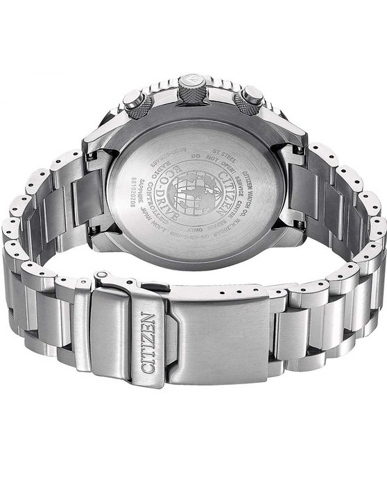 CITIZEN Promaster Eco-Drive RadioControlled Chronograph Silver Stainless Steel Bracelet