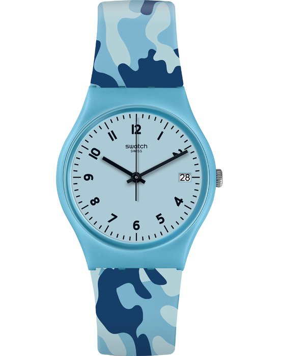 SWATCH Camoublue Camouflage Silicone Strap