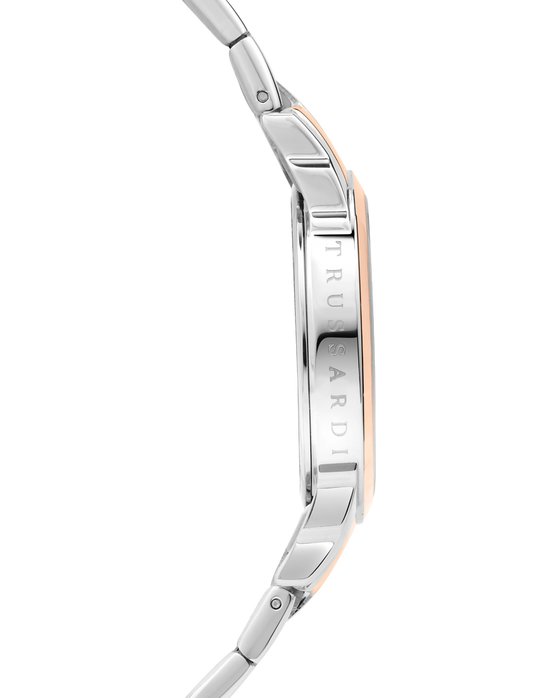 TRUSSARDI T-Bent Crystals Two Tone Stainless Steel Bracelet