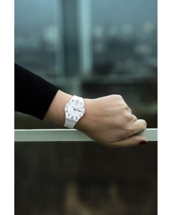SWATCH Gents Over White with White Silicone Strap