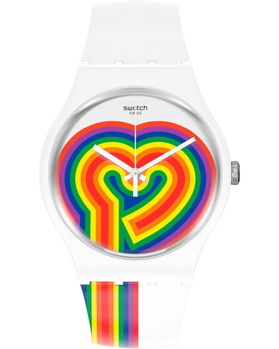 SWATCH Beating Love Multicolor Silicone Strap