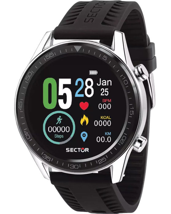 SECTOR S-02 Smartwatch Black Silicone Strap