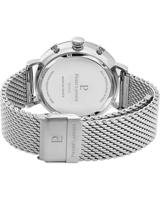 PIERRE LANNIER Baron Chronograph Silver Stainless Steel Bracelet