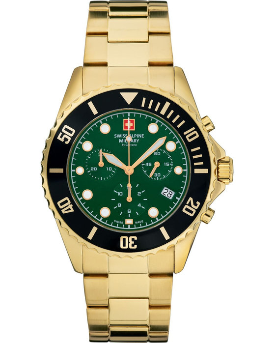 SWISS ALPINE MILITARY Master Diver Chronograph Gold Stainless Steel Bracelet