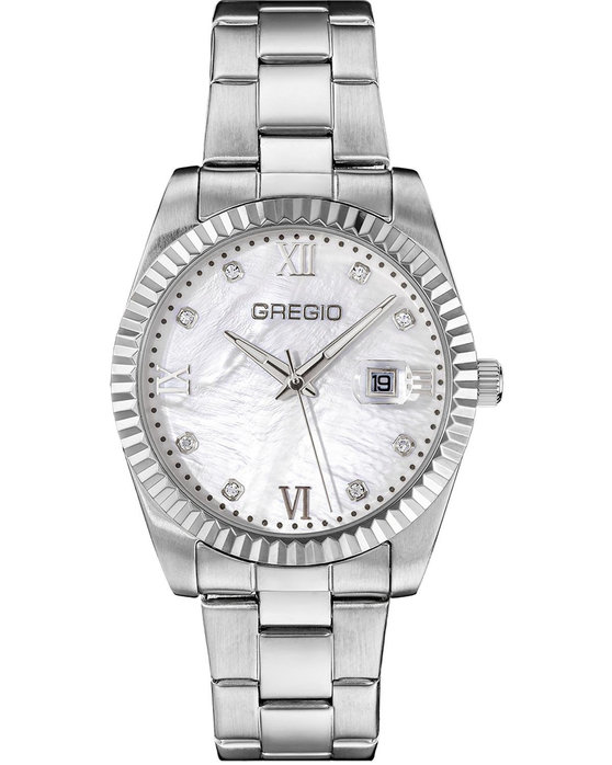 GREGIO Mallory Crystals Silver Stainless Steel Bracelet