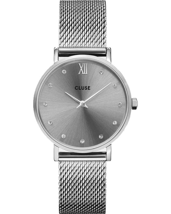 CLUSE Minuit Crystals Silver Stainless Steel Bracelet