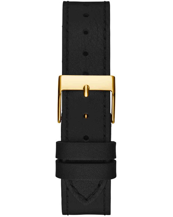 GUESS Fame Crystals Black Leather Strap