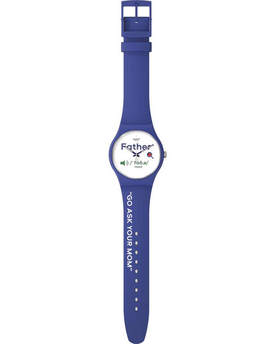 SWATCH All About Dad Blue Silicone Strap Limited Edition
