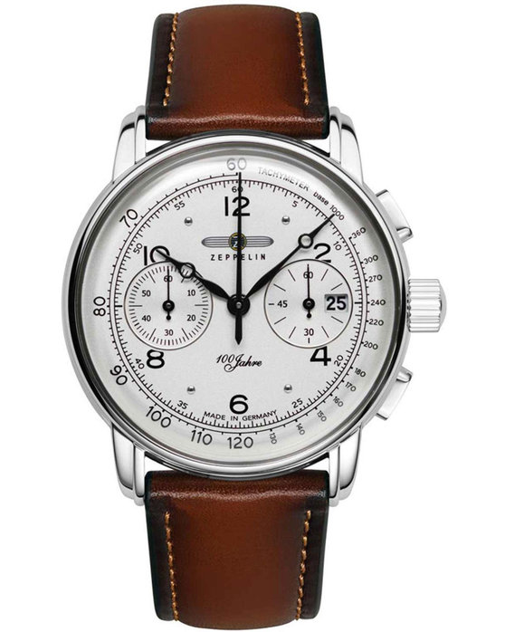 ZEPPELIN 100 Years Chronograph Brown Leather Strap
