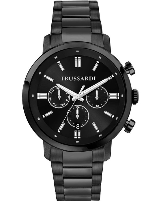 TRUSSARDI T-Couple Dual Time Black Metallic Bracelet
