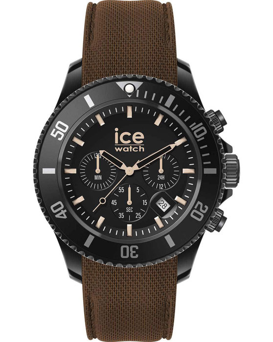 ICE WATCH Chrono with Brown Silicone Strap (L)