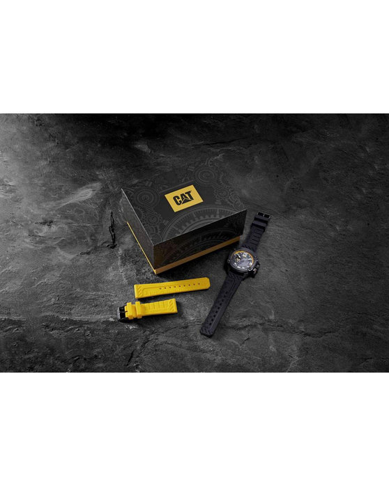 CATERPILLAR Auto-Max Automatic Black Silicone Strap Limited Edition Gift Set