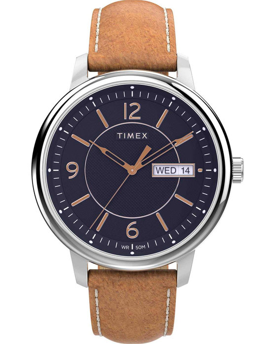 TIMEX Trend Chicago Brown Leather Strap