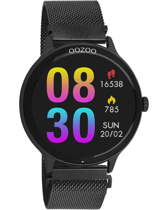 OOZOO Smartwatch Black Stainless Steel Bracelet