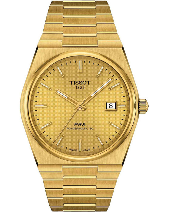TISSOT T-Classic PRX Powermatic 80 Automatic Gold Stainless Steel Bracelet