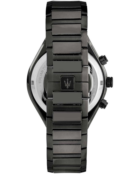 MASERATI Stile Chronograph Black Stainless Steel Bracelet