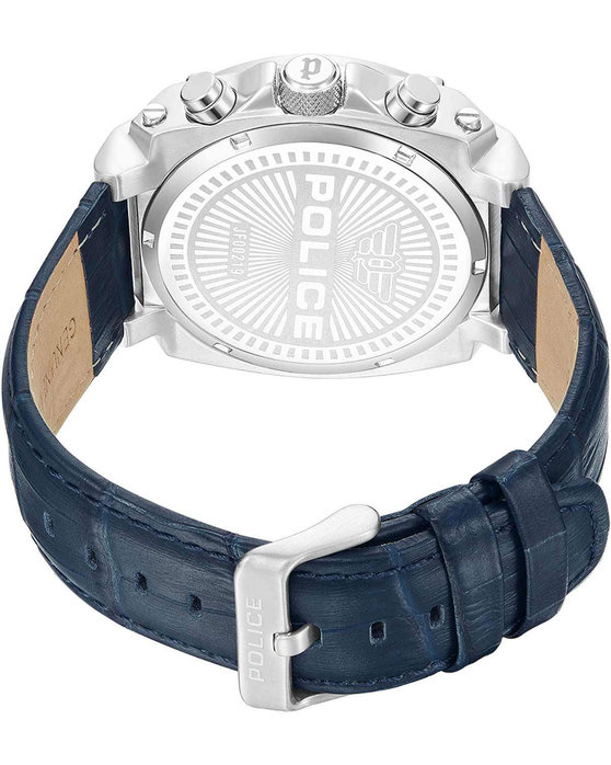 POLICE Norwood Dual Time Blue Leather Strap