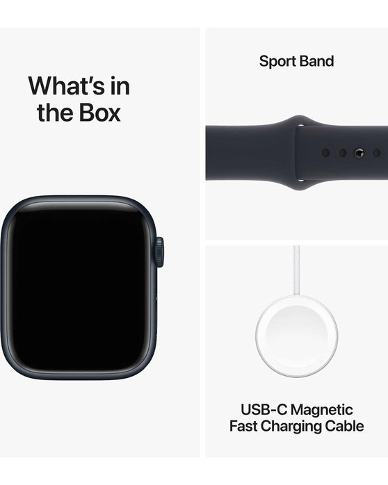 Apple Watch Series 9 GPS 45mm with Midnight Sport Band - S/M