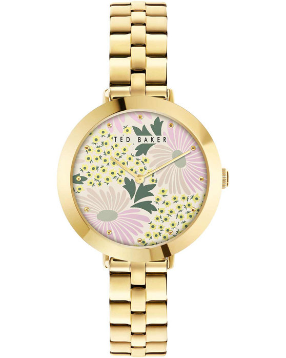 TED BAKER Amy Floral Gold Stainless Steel Bracelet